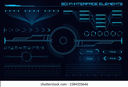 Set of Sci Fi Modern User Interface Elements. Futuristic Abstract HUD. Good for game UI. Vector Illustration EPS10