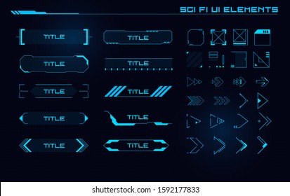 Set of Sci Fi Modern User Interface Elements. Futuristic Abstract HUD. Good for game UI.  Vector Illustration EPS10