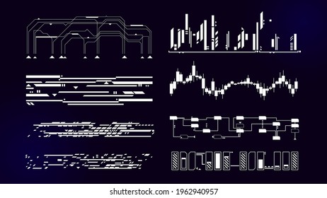 Set of Sci Fi Modern User Interface Elements. Futuristic Abstract HUD. Good for game UI. Vector Illustration EPS10