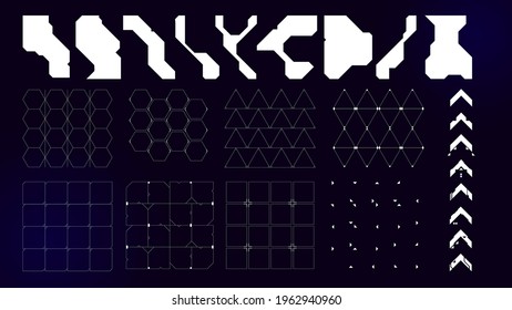 Set Of Sci Fi Modern User Interface Elements. Futuristic Abstract HUD. Good For Game UI. Vector Illustration EPS10