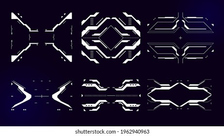 Set of Sci Fi Modern User Interface Elements. Futuristic Abstract HUD. Good for game UI. Vector Illustration EPS10