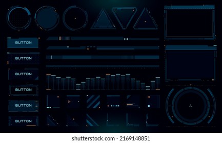 Set of Sci Fi Modern User Interface Elements. Futuristic Abstract HUD. Good for game UI. Vector Illustration EPS10