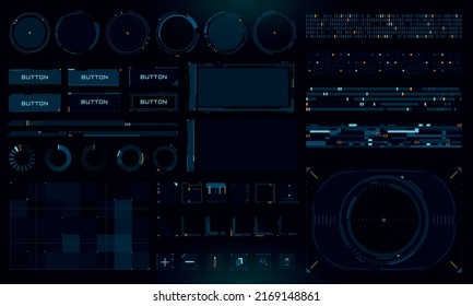 Set of Sci Fi Modern User Interface Elements. Futuristic Abstract HUD. Good for game UI. Vector Illustration EPS10
