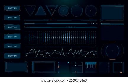 Set of Sci Fi Modern User Interface Elements. Futuristic Abstract HUD. Good for game UI. Vector Illustration EPS10