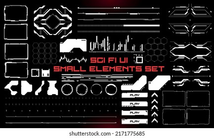 Set of Sci Fi Modern User Interface Elements. Futuristic Abstract HUD. Good for game UI. Vector Illustration EPS10