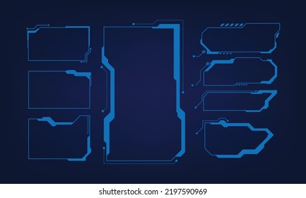 Set of Sci Fi Modern User Interface Elements. Futuristic Abstract HUD. Good for game UI. Vector Illustration EPS10