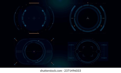 Set of Sci Fi Modern User Interface Elements. Futuristic Abstract HUD. Good for game UI. Vector Illustration EPS10