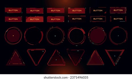 Set of Sci Fi Modern User Interface Elements. Futuristic Abstract HUD. Good for game UI. Vector Illustration EPS10