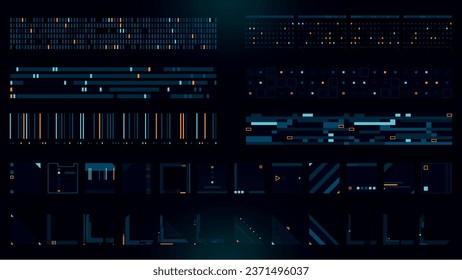 Set von SciFi Modern User Interface Elements. Futuristische abstrakte HUD. Gut für Spiel-UI. Vektorgrafik EPS10