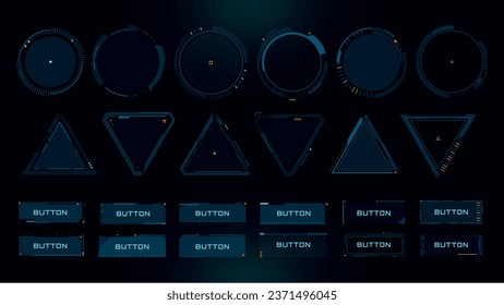 Set of Sci Fi Modern User Interface Elements. Futuristic Abstract HUD. Good for game UI. Vector Illustration EPS10