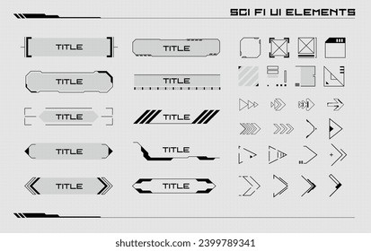 Conjunto de Elementos Modernos de Interfaz de Usuario de Sci Fi. HUD abstracto futurista. Es bueno para la interfaz de usuario del juego.  EPS10 de ilustración vectorial