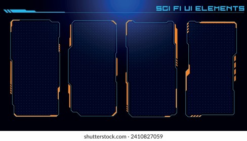 Set of Sci Fi Modern User Interface Elements. Futuristic Abstract HUD. Good for game UI.  Vector Illustration EPS10