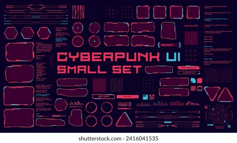 Set of Sci Fi Modern User Interface Elements. Futuristic Abstract HUD. Good for game UI. Vector Illustration EPS10