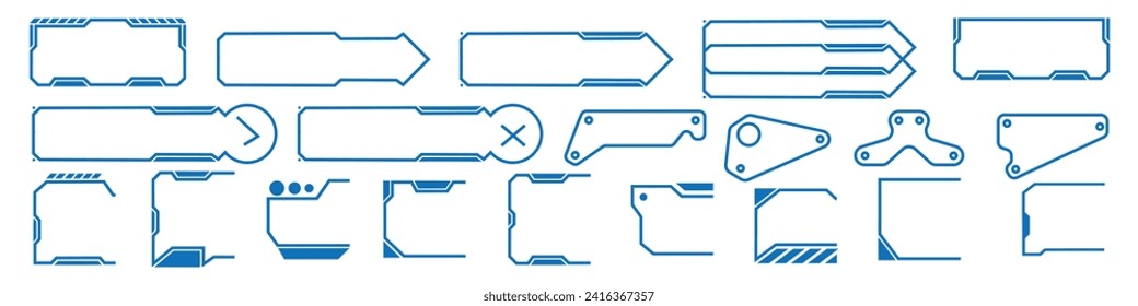 Set of Sci Fi Modern User Interface Elements. Futuristic Abstract HUD. Good for game UI. Vector Illustration EPS10