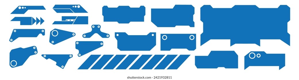 Set of Sci Fi Modern User Interface Elements. Futuristic Abstract HUD. Good for game UI. Vector Illustration EPS10
