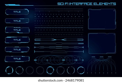 Set of Sci Fi Modern User Interface Elements. Futuristic Abstract HUD. Good for game UI. Vector Illustration EPS10