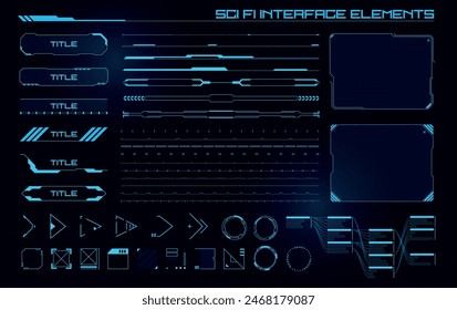 Set of Sci Fi Modern User Interface Elements. Futuristic Abstract HUD. Good for game UI. Vector Illustration EPS10