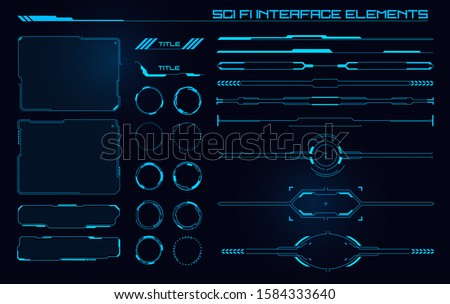 Set of Sci Fi Modern User Interface Elements. Futuristic Abstract HUD. Good for game UI. Vector Illustration EPS10