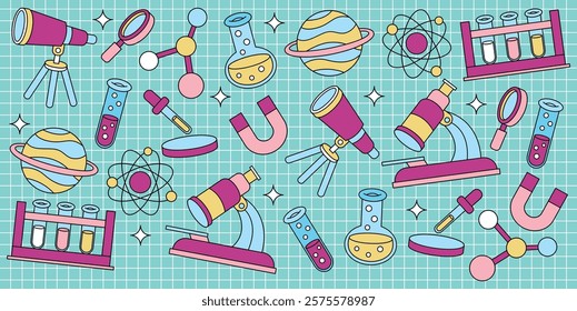 Set of science and chemistry element illustration