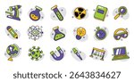 Set of science and chemistry element vector illustration