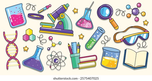 Set of science and chemistry element vector collection