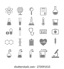 Set of Science and chemistry icons, vector