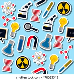 Set of Science colorful pattern icons