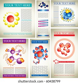 Set of science design samples with molecules