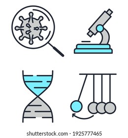 Set of Science elements icon. Science pack symbol template for graphic and web design collection logo vector illustration