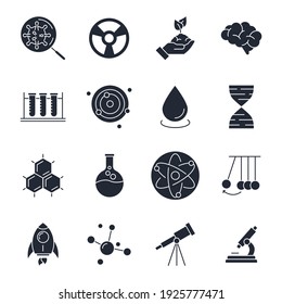 Set Of Science Elements Icon. Science Pack Symbol Template For Graphic And Web Design Collection Logo Vector Illustration