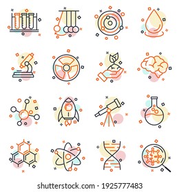 Set of Science elements icon. Science pack symbol template for graphic and web design collection logo vector illustration