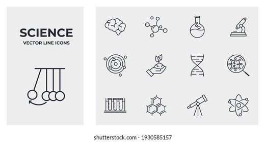 Set Of Science Elements Icon. Science Pack Symbol Template For Graphic And Web Design Collection Logo Vector Illustration