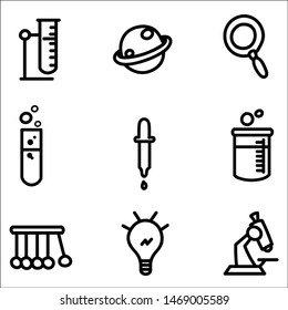 Set of science elements. Vector illustration.