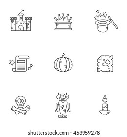 Set of Science Fiction, Magic and Mystery vector icon set 