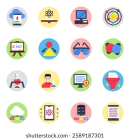 Set of Science Flat Icons 

