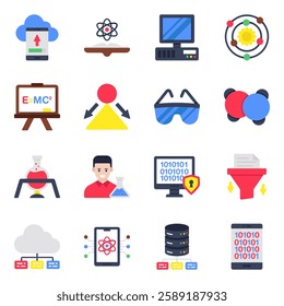 Set of Science Flat Icons 

