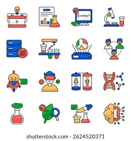 Set of Science Flat Icons