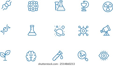 Conjunto de diseño de Vector de icono de ciencia, símbolo de biología