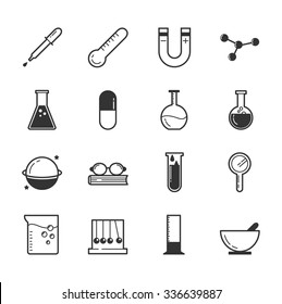Set of science icons , eps10 vector format