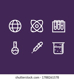 Set of Science icons. Outline vector style for your design. 