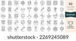 Set of science icons. Thin linear style icons Pack. Vector Illustration