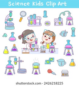 Set science kids clip art.