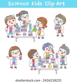 Set science kids clip art.