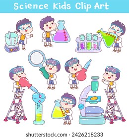 Set science kids clip art.