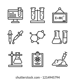 Set of Science Lab Icons. Simple flat design. Isolate on white background.