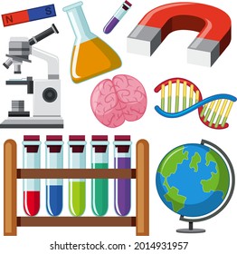 Set of Science learning tools illustration