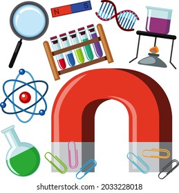 Set of Science learning tools illustration
