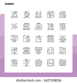 Set of Science Line Icon set 25 Icons. Vector Minimalism Style Design Black Icons Set. Linear pictogram pack.