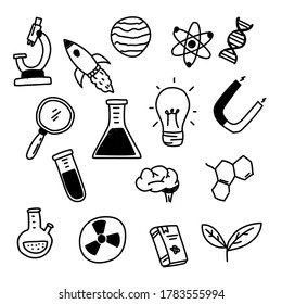 Set Science Related Vector Draw Doodle Stock Vector (Royalty Free ...