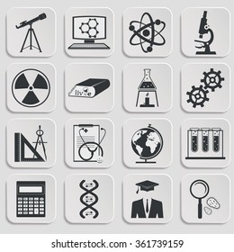 set of science stuff icon. Vector illustration